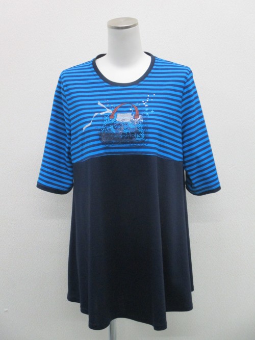 ナノシア刺繍ボーダーTシャツ