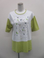 ナノシア刺繍ボーダーTシャツ