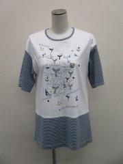 ナノシア刺繍ボーダーTシャツ