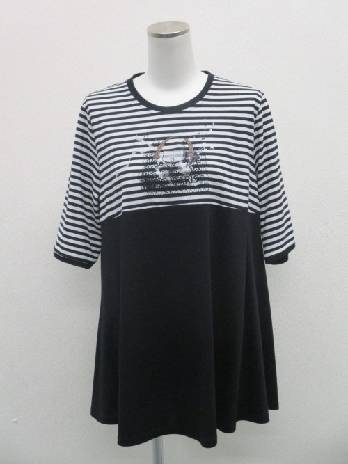 ナノシア刺繍ボーダーTシャツ