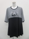 ナノシア刺繍ボーダーTシャツ