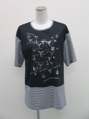 ナノシア刺繍ボーダーTシャツ