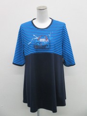 ナノシア刺繍ボーダーTシャツ