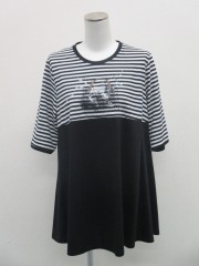 ナノシア刺繍ボーダーTシャツ