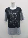 ナノシア刺繍ボーダーTシャツ