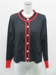 配色カーデガン