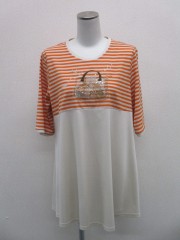 ナノシア刺繍ボーダーTシャツ